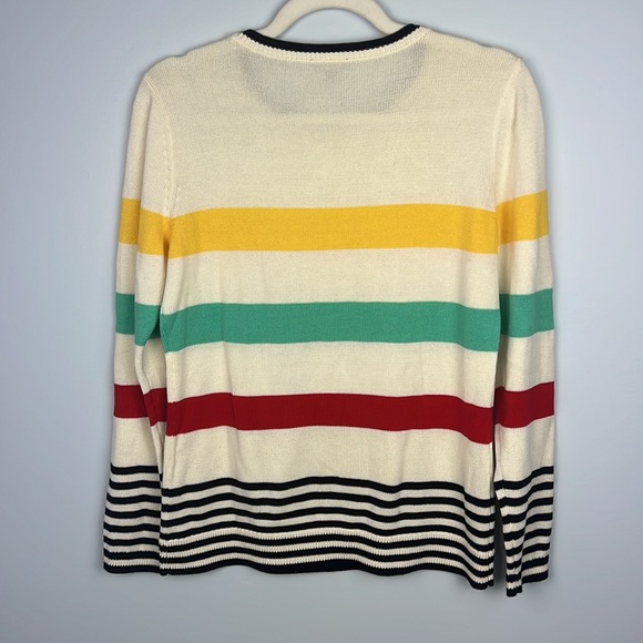 Talbots Small puma cotton striped long sleeve women’s sweater - Picture 8 of 8